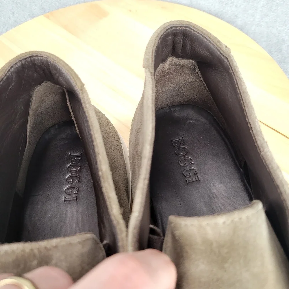 Boggi Milano Suede Chukka Boots Mens EU 43 Gray Slip On Moc Toe Portugal